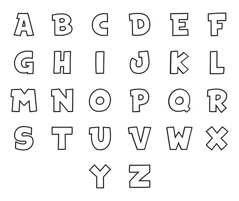 Printable Alphabet Outlines for Preschool Teachers