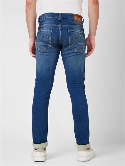 Spykar Low Rise Slim Fit Narrow Length Blue Jeans For Men