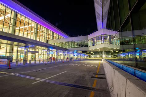 Delta's new Terminal C at LGA, exterior view at night | Delta News Hub