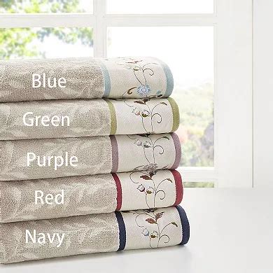 Madison Park Belle 6-piece Embroidered Cotton Jacquard Bath Towel Set