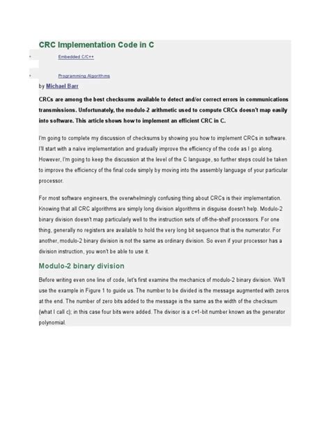 CRC Code in C Program Explanation 的图像结果