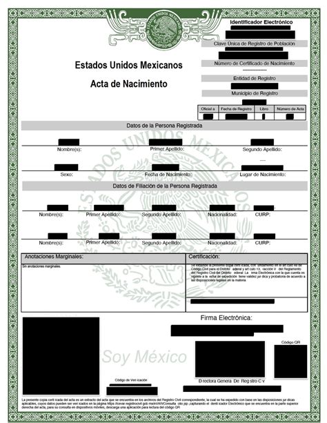 Certified Translation of Mexican Birth Certificate from Spanish to ...