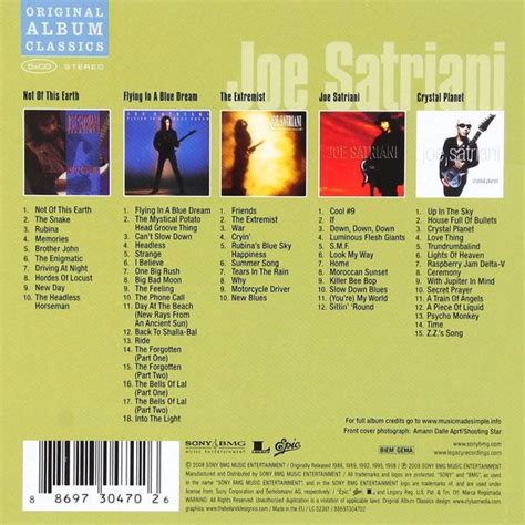 Joe Satriani - Original Album Classics Vol.1 (5CD Box) [ CD ] на CD ...