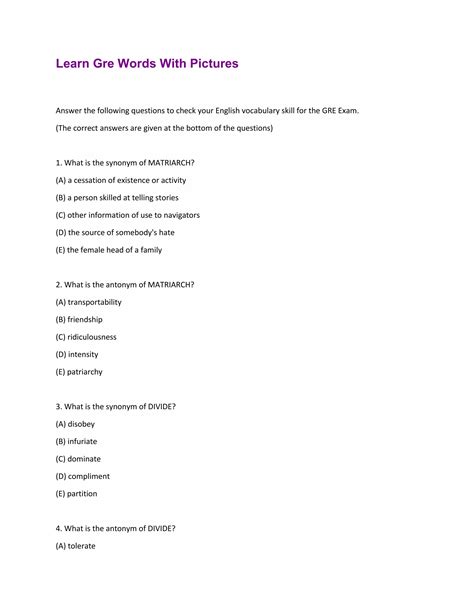 Learn Gre Words With Pictures | PDF