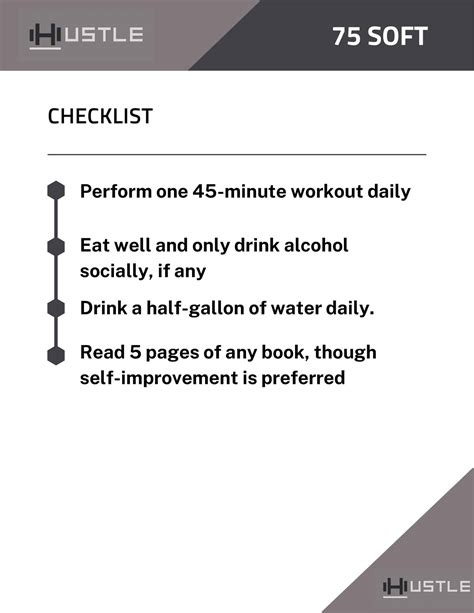 Free Printable 75 Hard Challenge Templates [PDF] Rules, Checklist