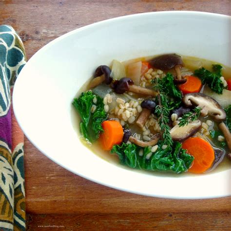 Mushroom Barley Soup with Miso and Kale – TasteFood