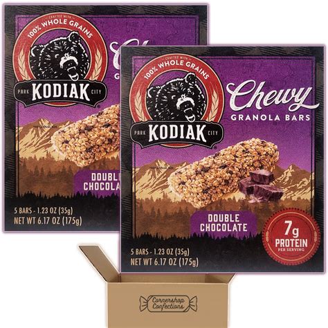 Kodiak Cakes Double Chocolate Chewy Granola Bars Bundle Pack - 2 Boxes ...
