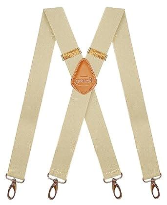 Buy MENDENG Men's Suspenders Vintage 4 Swivel Hook Adjustable Braces ...