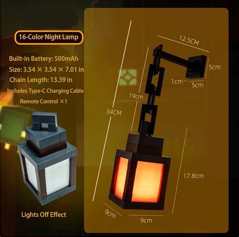 Minecraft detachable hanging lamp | 16 colour LED – Kidspark