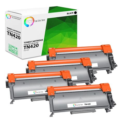 TCT Premium Compatible TN420 Black Toner Cartridge 4 Pack - 1,200 yield ...