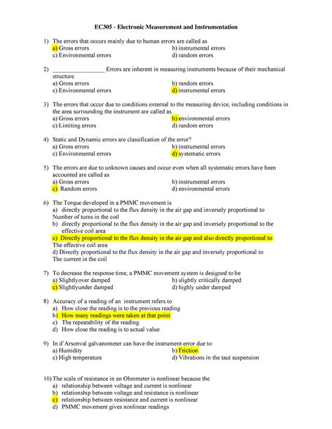 EMI-1 - cece - EC305 - Electronic Measurement and Instrumentation The ...