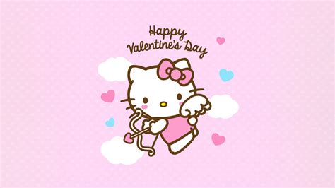 Happy Valentine's Day Wallpaper 4K, Hello Kitty