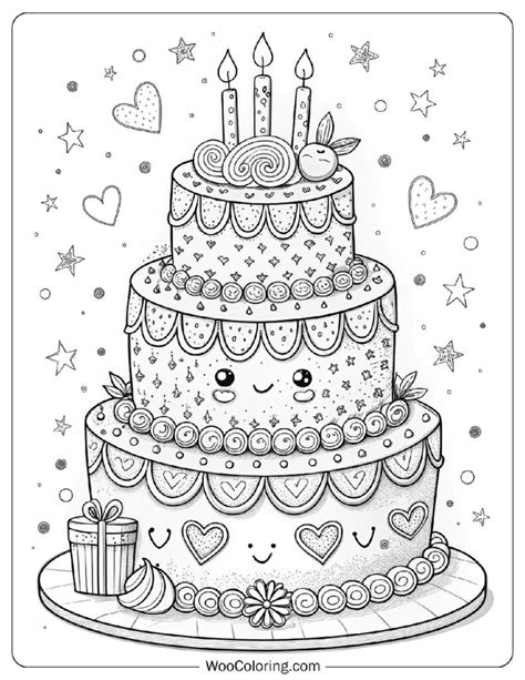 36 Cake Coloring Pages (Free PDF To Print) | Woo Coloring