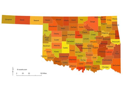 Oklahoma State Maps: Counties (All 77 Oklahoma Counties) | CCCarto