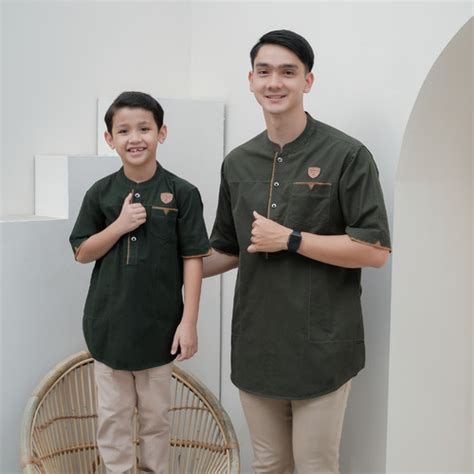 Jual baju muslim pria/ kemko/ kurta/koko - army, M anak (6tahun) - Kota ...