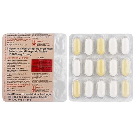 Gluconorm G1 Forte - Strip of 15 Tablets : Amazon.in: Health & Personal ...