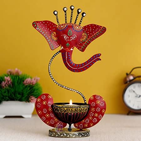 Buy TIED RIBBONS Buddha Head Statue Tealight Candle Holder with Tray ...