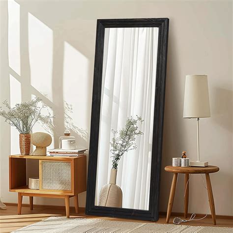 Amazon.com: ABSWHLM Full Length Mirror 65"x24" Solid Wood Frame Floor ...