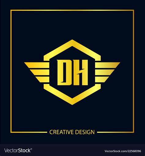 Initial letter dh logo template design Royalty Free Vector