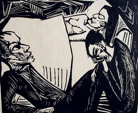 Erich Heckel German Expressionist Woodblock Print, 1919 "Dostoevski's ...