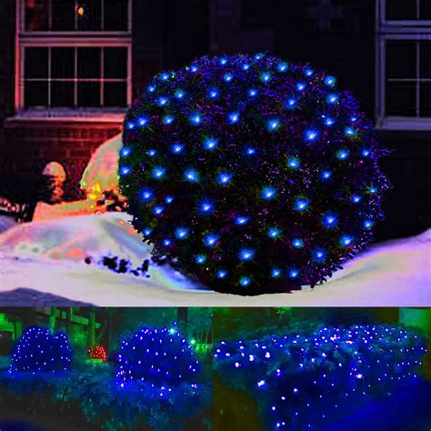 LED Christmas Net Lights, 96 LED 5ftx5ft, Waterproof Outdoor Decor for ...