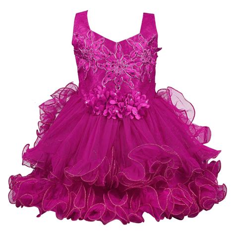 Wish Karo Girls' Knee Length Dress (fre149pnknw_3-6 Months_Pink_3-6 ...