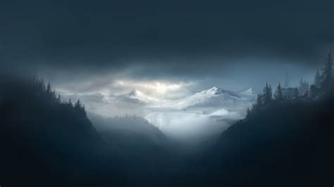 Download wallpaper mountains, lake, figure, section landscapes in ...
