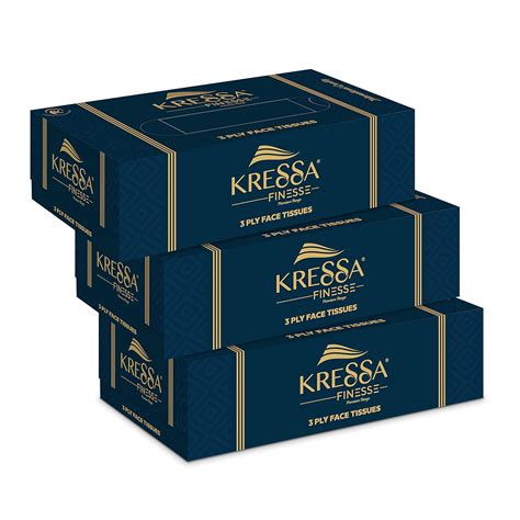 Kressa 3 Ply Face Tissue Box | Facial Tissue | 3 Boxes 80 Pulls Per Box ...