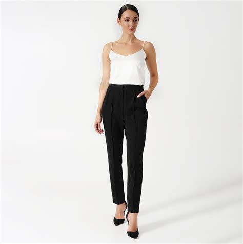 Black Cigarette Pants, High Waisted Dress Pants Womens, Black Work ...