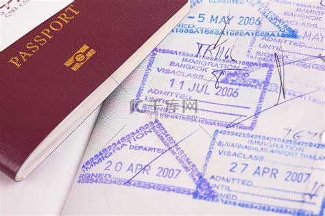 护照和移民印章高清摄影大图-千库网