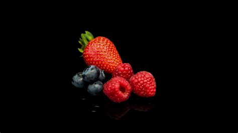 Download wallpaper 1366x768 strawberries, blueberries, raspberries ...