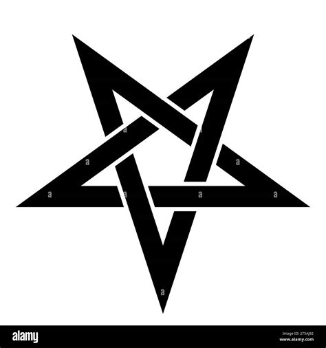 Pentagram - vector illustration of simple five-pointed star, isolated ...