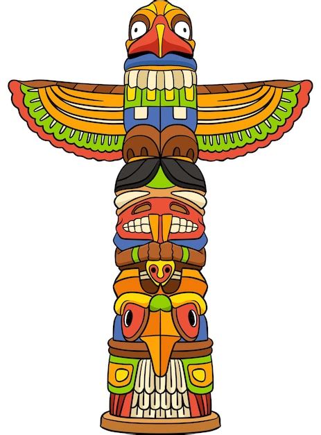 Premium Vector | This cartoon clipart shows a native american indian ...