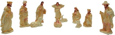 Buy APSAMBR Marble Crib Nativity Figurine Assembled Set (Brown, Medium ...