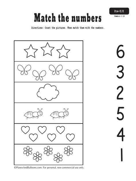 Image result for Matching Numbers Worksheet