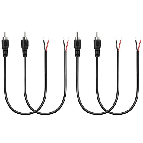 Buy Bolvek 4 Pack 10 inch RCA Male to Speaker Wire, RCA Male Plug ...