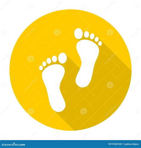 Two Footprint Icon with Long Shadow Stock Vector - Illustration of ...