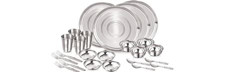 Buy ESTOILE 24-Pcs Stainless Steel Dinner Set for 4 | Includes 4 Plates ...