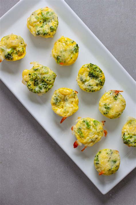 Mini Egg Bites with Broccoli and Cheddar - The Real Recipes