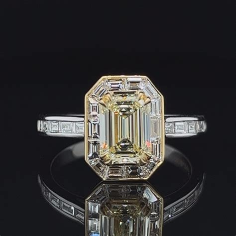 18k White Gold Audere est Facere Yellow Diamond Engagement Ring - by ...