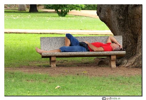 go2india.in : Person sleeping on a bench