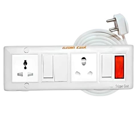 ELEGANT CASA Electric Extension Board With Cord,6+16 Amp, 2 Universal ...