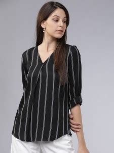 Tokyo Talkies Casual 3/4 Sleeve Striped Women Multicolor Top - Buy ...