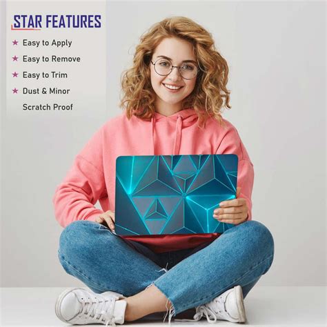 Full Panel Laptop Skin - Cyan Neon Pyramids – SkinsLegend