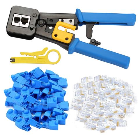 Buy Hiija RJ45 Crimp Tool Pass Through Cat5 Cat5e Cat6 Crimping Tool ...