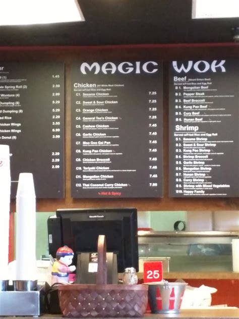 Menu at Magic Wok restaurant, Birmingham