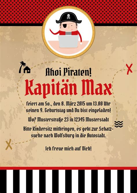 Kindergeburtstag Pirat Einladung