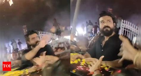 Ram Charan gets mobbed by fans at Sri Durga Devi temple; police resort ...