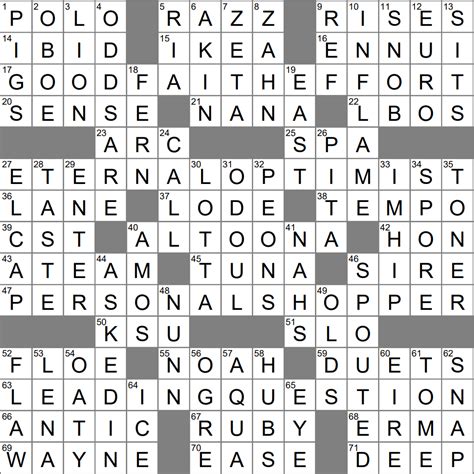 Arctic Bird Crossword