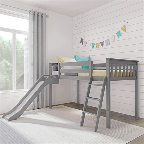 Max & Lily Max & Lily Twin Size Low Loft Bed with Slide and India | Ubuy
